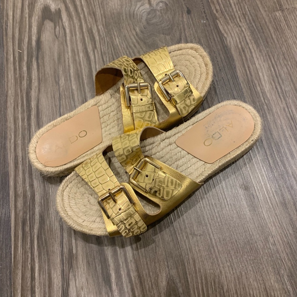 Aldo gold metallic sandals